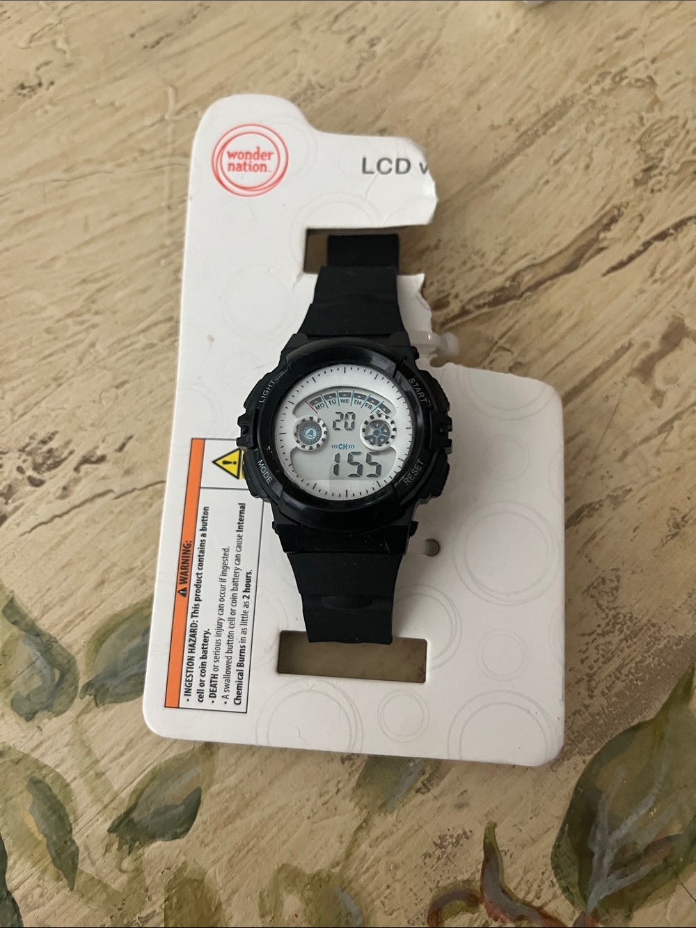❤️ 6 for 20 ❤️ wonder nation Black and White Kids Digital Sport Watch